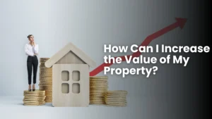 A promotional graphic for "Opalkey" asking "WHY LOCATION MATTERS MOST IN REAL ESTATE?". The image features a business professional holding a glowing red location pin, which is surrounded by floating, white house icons.
